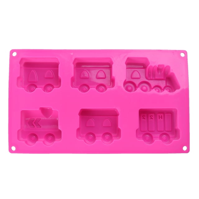 Miangastore 6 Cavity Silicone Chocolate Mold Car Train Baking Cake Decorating Tools (Random Color)