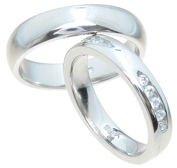 Unisex Ring Men's Women's Engagement Wedding Ring Band in 925 Sterling Silver Promise Bands