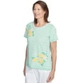 thumbnail image 3 of Alfred Dunner Womens Lemon Printed Striped Tee, 3 of 4