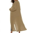thumbnail image 2 of Women‘s Loose Long Sleeve Open Front Breathable Cardigan Sweater with Pocket, 2 of 3