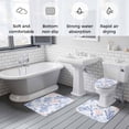 thumbnail image 6 of Beach Blue Coral Bathroom Rugs Set Retro Nautical Coastal Sea Watercolor Coral Non Slip Absorbent Soft Bath Mats 3 Piece Set with Bathroom Rug, U-Shaped Floor Mat, Toilet Seat Cover Large Size, 6 of 9