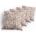 thumbnail image 5 of Ambesonne Christmas Throw Pillow Cover 4 Pack, Rabbits Candles, 20", Red Green Orange, 5 of 7