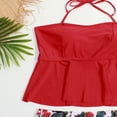 thumbnail image 4 of Gibobby Trajes de Baño Mujer Completo Verano Coral Sexy Bikini de dos piezas Bikini Bikini Traje de baño Recorte Conjunto de mujer Trajes de baño Una pie(Rojo,XL), 4 of 5