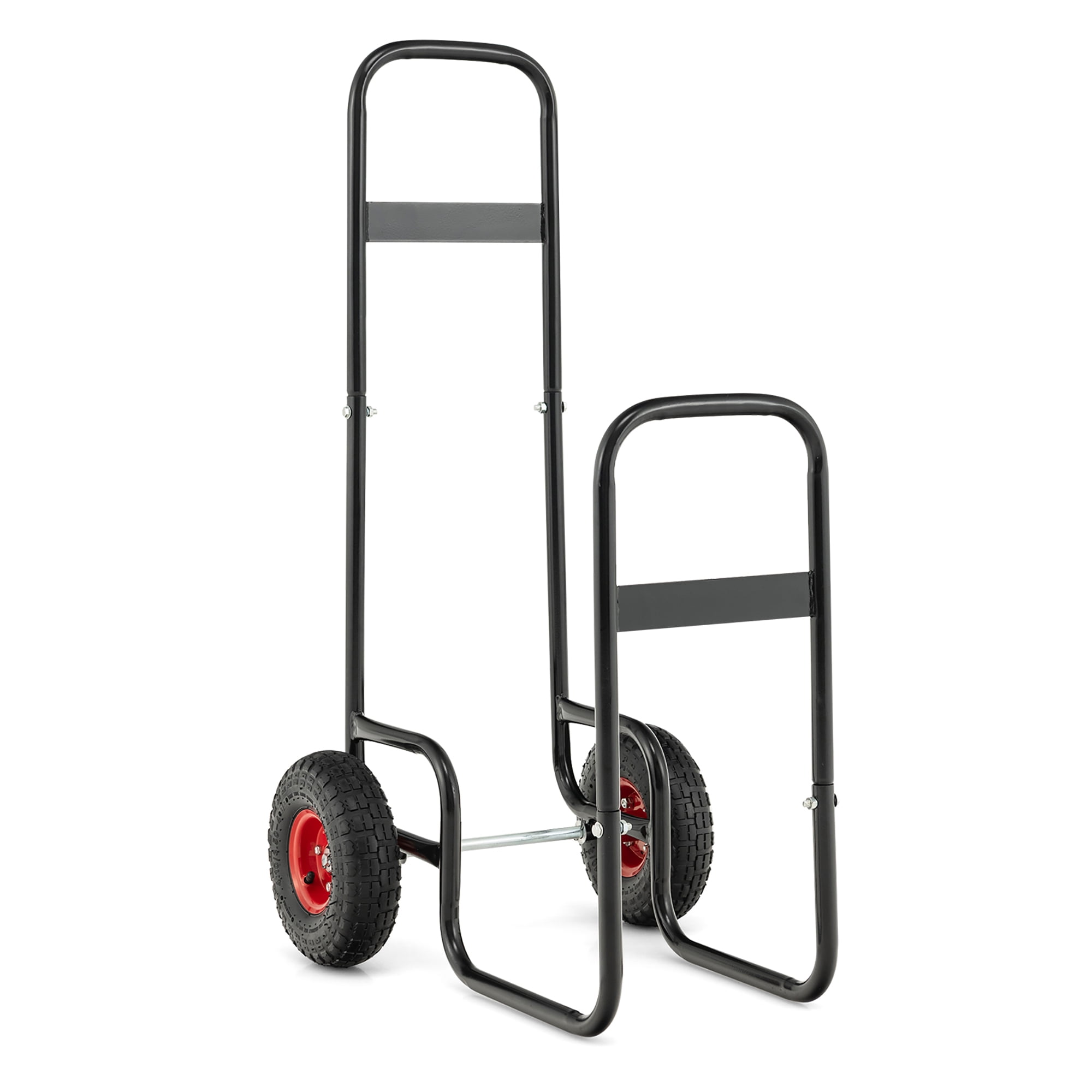 Costway Firewood Log Carrier Rack Fireplace Wood Mover Caddy Dolly Cart w Wheel Outdoor Walmart