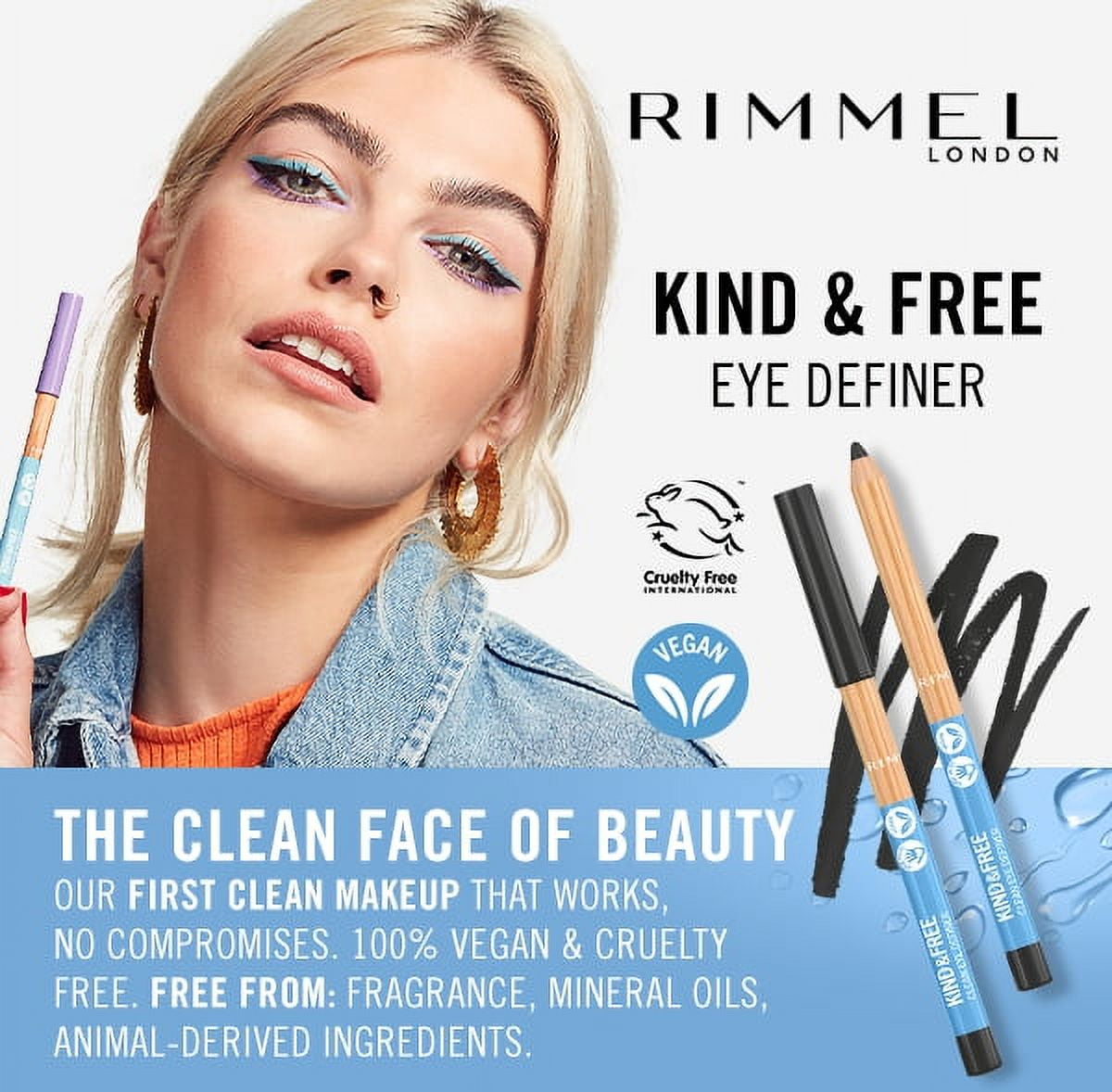 (2 pack) Rimmel Kind & Free Eyeliner Pencil, 2-Pecan, 0.35 oz