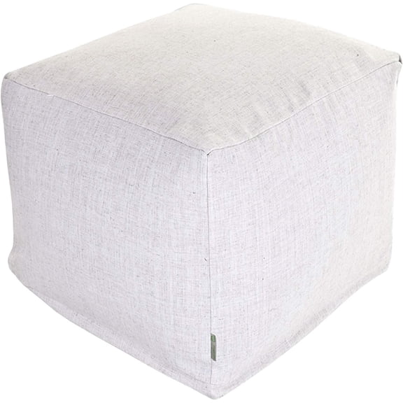 Goods Wales Indoor/Outdoor Pouf Ottoman Stuffed Cube 17x17x17 Inches - Bean Bag Floor Pouf Ottoman for Foot Rest – Sitting Pouf Chair for Living Room – Nursery Pillow Ottoman - Magnolia