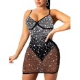 thumbnail image 1 of XINQIHANG Robe Moulante Sexy Élégante pour Femmes avec Strass, Robe de Soirée Longue, 1 of 4
