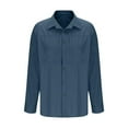 thumbnail image 5 of Mens Cowboy Denim Shirt - Western Cargo Jean Shirt Workwear with Long Sleeve Blue S, 5 of 6