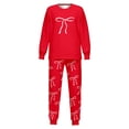 thumbnail image 5 of WOYY Girls Pajamas Long Sleeve Bow Graphic Tee Sleep Pants Comfy Loungewear, Sizes 3-14, 5 of 6
