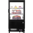 thumbnail image 1 of Commercial Countertop Display Refrigerator, 2.1 Cu.Ft Pastry Showcase with Led Lighting, Air-Cooling, Rear Sliding Door for Bakery, Cafe, Restaurant (Black), 1 of 1