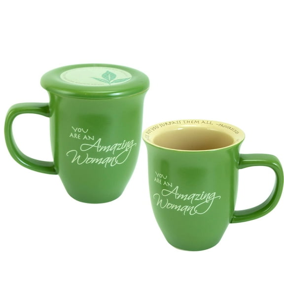 Amazing Woman Green Ceramic 14 Oz. Mug And Coaster