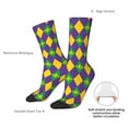 thumbnail image 2 of Yiaed Mardi Gras Print Great elasticity Crew Socks Sports socks for Men and Women, 2 of 5