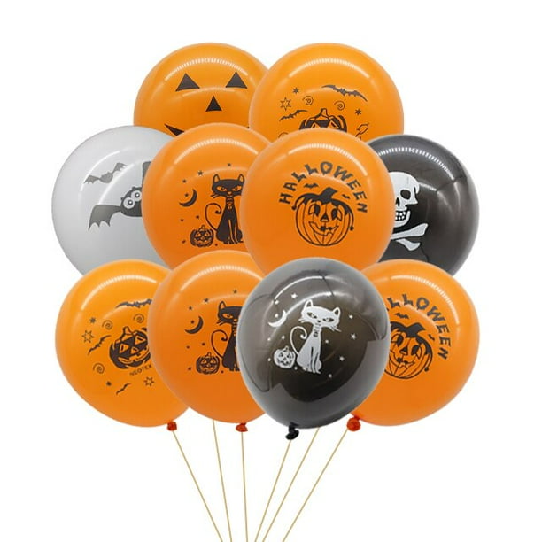 Globos de látex de calabaza de Halloween para niños, Globo de aire terrorífico, fantasma, Araña, suministros para fiesta de cumpleaños de Helloween, 10/30 piezas, 12 pulgadas