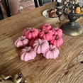 thumbnail image 6 of 6Pcs Assorted Sizes Pink Artificial Pumpkins Fall Decorative Pumpkins Deep Pink Foam Pumpkins for Gifts Fall Halloween Thanksgiving Wedding Baby Shower Farmhouse Table Centerpiece Mantel Decor, 6 of 6