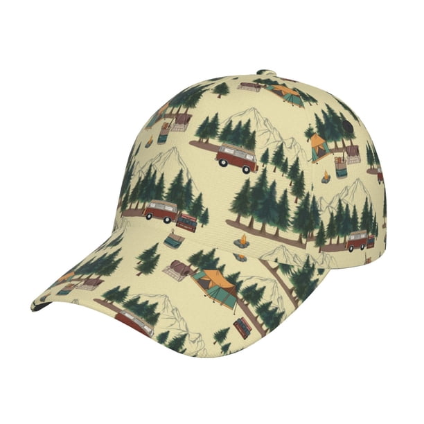 Balery Camping Caravan 1 Gorra de béisbol de tamaño ajustable para correr, entrenar y actividades al aire libre. Gorra de papá para todas las estaciones.
