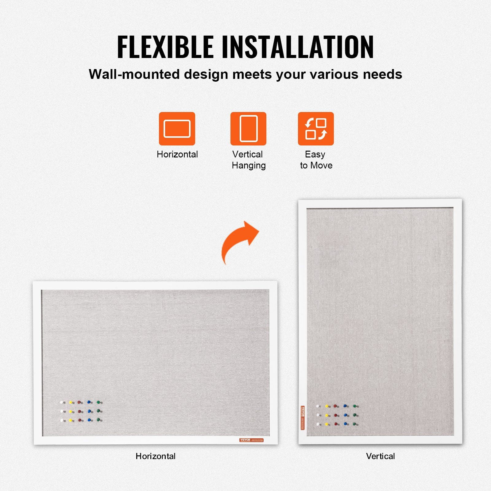 36"x24" White Linen Surface Cork Bulletin Board - Elegant Wall-Mounted Pin Board for Home Office & School, Durable Framed Notice Board