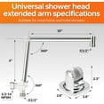 thumbnail image 4 of Matework Adjustable Shower Extension Arm - 16 Inch, Polished Chrome, Universal Thread, Flexible Height & Angle, 4 of 8