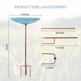 thumbnail image 4 of 26 Inch Glass Bird Bath For Outdoor Decoration Garden Birdfeeder With Metal Stake, 4 of 6