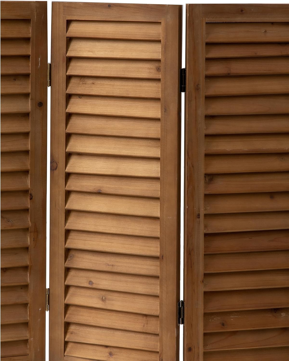 SOFE Wood Short Privacy Screen Indoor, 2.6 ft Tall Shutters Folding Room Dividers 3 Panel, Brown Room Partitions and Dividers Freestanding, Farmhouse Foldable Wall for Home Bedroom Office