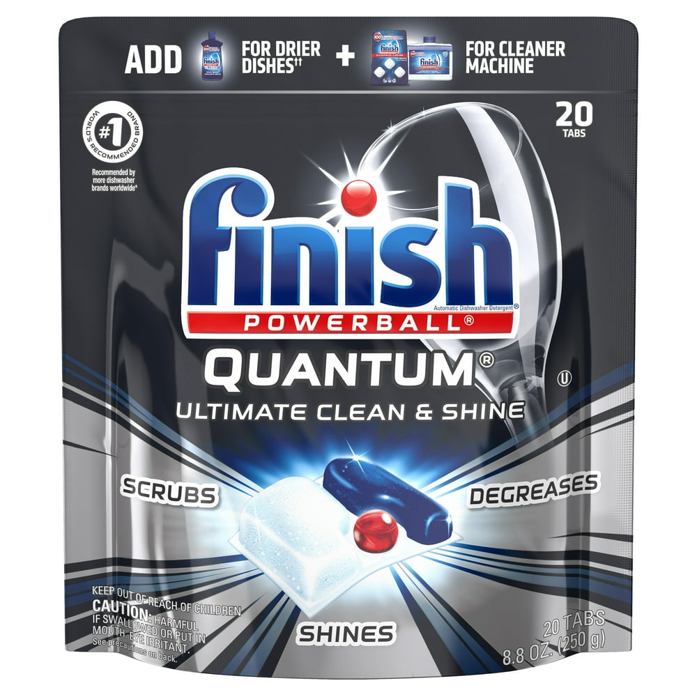 Finish Quantum, 20ct, Dishwasher Detergent Tabs, Ultimate Clean & Shine
