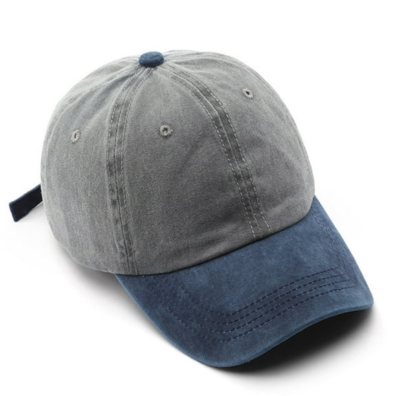 lanema Men Women Vintage Washed Distressed Cotton Baseball Cap Contrast Color Patchwork Sports Adjustable Trucker Hat