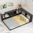 thumbnail image 4 of Churanty Full Size Daybed with Bookcase, L-Shape Daybed with USB Ports for Kids Adults, Wood Full Corner Bed with Storage Headboard, Black, 4 of 11