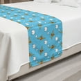 thumbnail image 2 of Cartoon Bed Runner, Themed Pattern of Clouds and Flying Plane with Pilot, Decorative Accent Bedding Scarf for Hotels Homes and Guestrooms, King, Sky Blue Pale Coffee, by Ambesonne, 2 of 2
