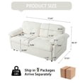 thumbnail image 2 of Convertible Pull Out Sofa Bed with Side Storage, 3-in-1 Convertible Sleeper Couch with Thicked Cushions, Multi-Functional chenille Loveseat Sofa for Living Room, Bedroom, Apartment, Office, Beige, 2 of 8