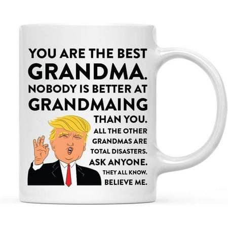

CTDream 11oz. Funny President Trump Coffee Mug Gift Best Grandma Grandmaing 1-Pack Includes Gift Box Birthday Christmas Novelty Ideas for MAGA Republican Democrats