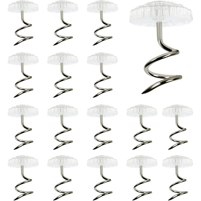 200 Pieces Bed Skirt Pins Twist Pins Clear Heads Upholstery Tacks Headliner Pins Furniture Hold