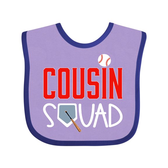 Inktastic Cousin Squad Baseball and Bat Boys or Girls Baby Bib
