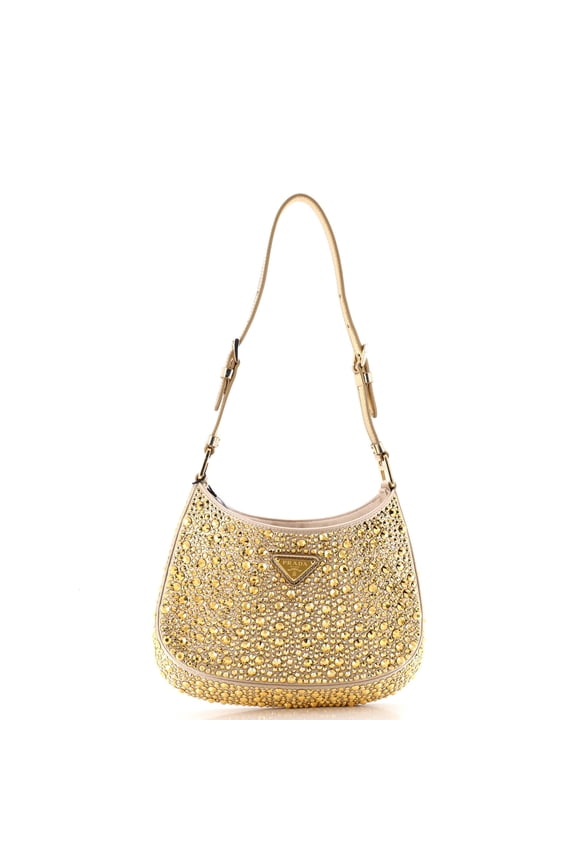 Pre-Owned Cleo Shoulder Bag Crystal Embellished Satin Small By Rebag