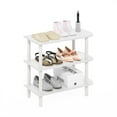 thumbnail image 5 of Pemberly Row Turn-N-Tube 26" 3-Tier Curved Freestanding Shoe Rack White, 5 of 6