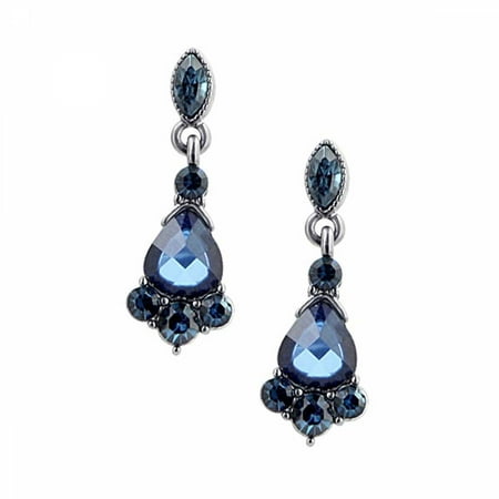 1928 Jewelry Vintage Blue Crystal Drop Earrings 1928 Jewelry Vintage Blue Crystal Drop Earrings