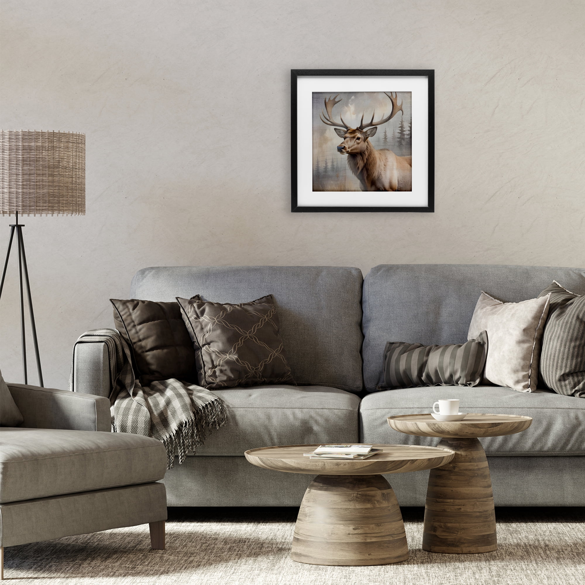 Stupell Industries Graceful Forest Stag Black Framed Print Under Glass, design by Susan Arnot