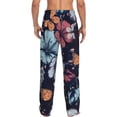 thumbnail image 3 of Sigee Flowers ad Butterflies Print Men's Pajama Pants - Soft Lounge Sleep Bottoms with Elastic Waistband and Pockets-Small, 3 of 9