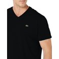 thumbnail image 3 of Camiseta Lacoste para hombre, manga corta, cuello en V, algodón pima, negra, 3 of 7