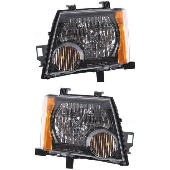 For 2008-2011 Nissan Xterra Pair Headlights Driver and Passenger Side Black Bezel NI2502189 NI2503189 | 26060-ZL00A 26010-ZL00A