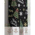 thumbnail image 2 of Black Christmas Sheer Curtains 45 Inch Length 2 Panels Set, Semi Transparent Voile Rod Pocket Curtains for Living Dining Room Bedroom Drapes Winter Green Pine Tree Gold Snowflake, 2 of 8