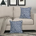 thumbnail image 3 of Blue Leopard Print Pillow Covers 20x20 Set of 2 Navy Blue Cheetah Animal Pattern Chinoiserie Decorative Throw Pillows Outdoor Pillowcase Linen Cushion Case Decor for Sofa Couch Bed, 3 of 6