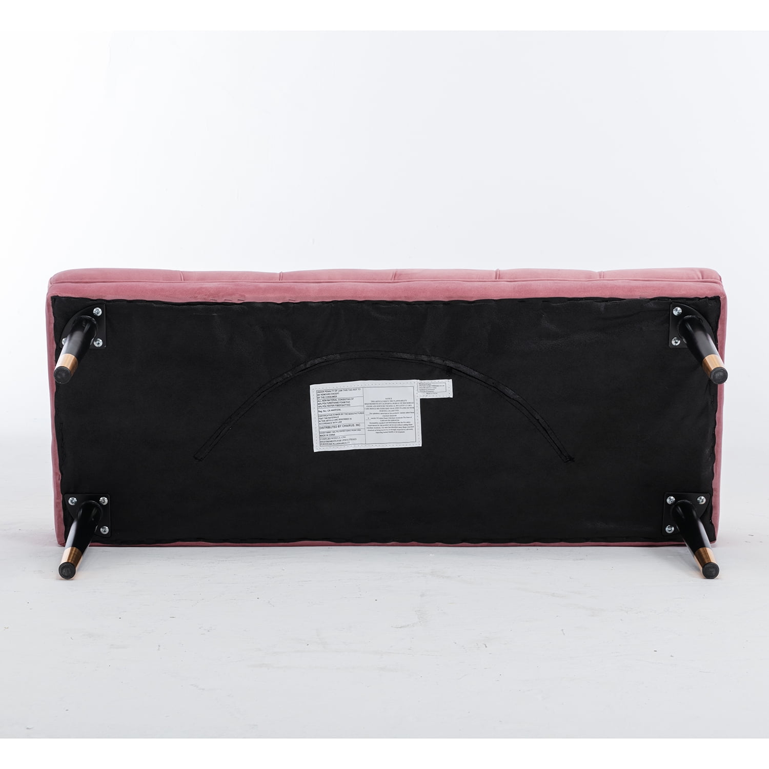 Kadyn Fabric Bench, Modern Velvet Button Ottoman for Living Room Entryway, Upholstered Bench with Metal Legs, Pink Kadyn Fabric Bench, Modern Velvet Button Ottoman for Living Room Entryway, Upholstered Bench with Metal Legs, Pink