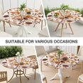 thumbnail image 3 of Water-resistant polyester round tablecloth with elastic edge, suitable for 44-52 inch diameter tables, big size, 3 of 3