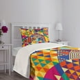 thumbnail image 5 of Ambesonne Colorful Quilted Bedspread Set 2 Pcs, Modern Triangles, Twin Size, Multicolor, 5 of 6
