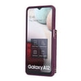 thumbnail image 5 of ELEHOLD Wallet Crossbody for Samsung Galaxy A12 Case with Lanyard Wrist Strap Credit Card Holder, PU Leather Protective Phone Case with Ring Holder,Deep Purple, 5 of 5