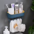thumbnail image 3 of Self Adhesive Shower Shelf Rectangular Bathroom Shelf Adhesive Shower Caddy No Drilling Shower Shelf for Soap Towel Shower Gel Shampoo (27 * 10.5 * 6.5cm) Green and Yellow, 3 of 3