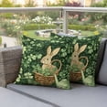 thumbnail image 4 of St. Patrick's Day Pillow Covers 2 Pack Rabbit Basket Pillowcase Waterproof Outdoor Throw Pillow Cover for Patio Garden Square Cushion 26”x26”, 4 of 9