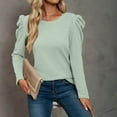 thumbnail image 6 of HTNBO Women Dressy Tops Casual Long Sleeve Crew Neck Puff Sleeve Top T-Shirt Blouse Gym Men Cold Weather Starting at 10, 6 of 7