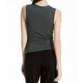 thumbnail image 2 of Max Studio London Womens Runched Knit Blouse, Grey, Small, 2 of 3