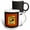 Multicolor, variant on 3drose, Image of French Rooster Selling Chocolate in Black Red and Yellow, 11oz Two-tone Black Mug