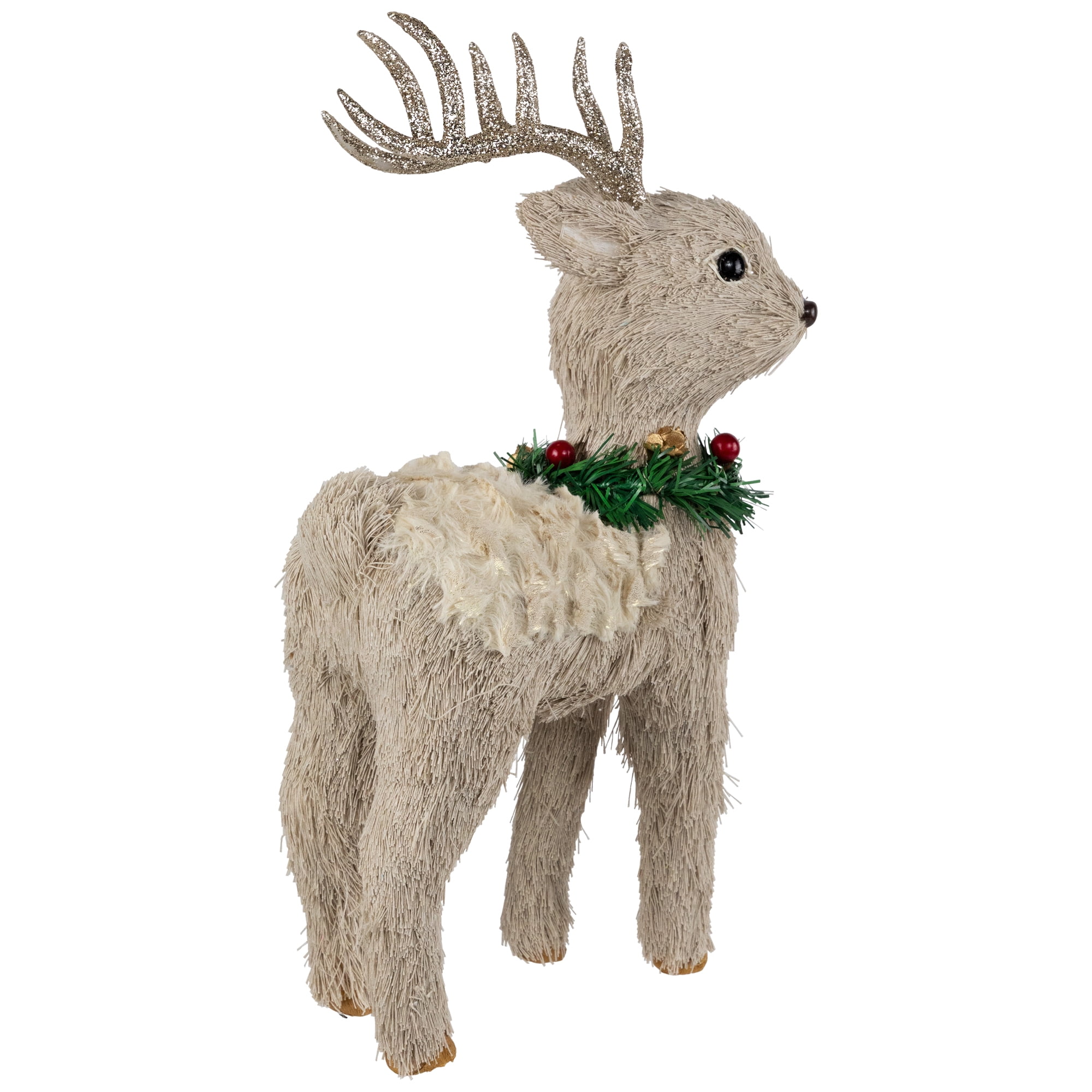 Northlight Woodland Reindeer with Wreath Christmas Figure - 13.75"
